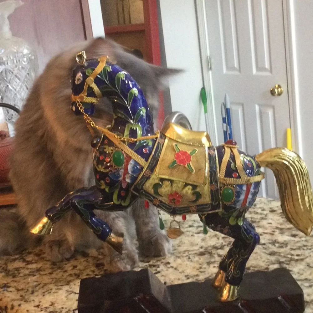 Estate Find Cloisonne Horse On Stand - Picture 4 of 13